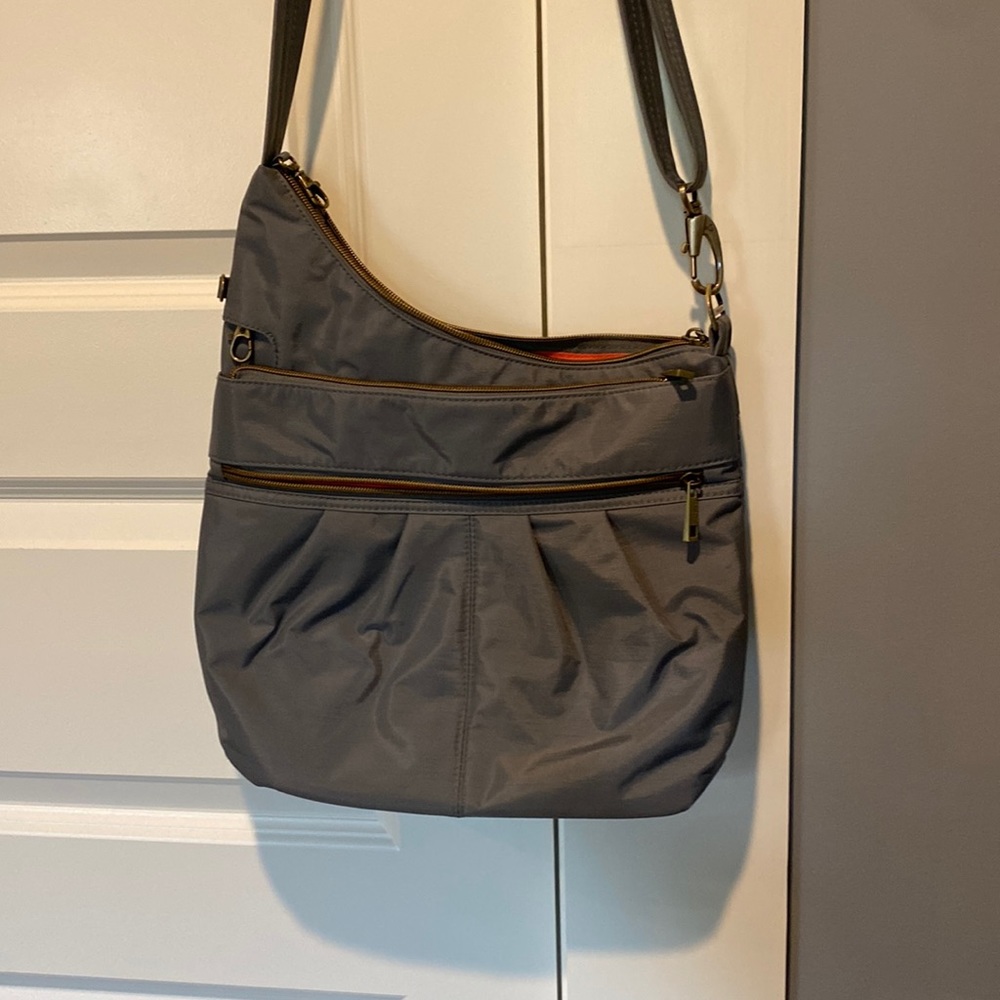 Travelon Anti-theft Signature 3 Compartment Cross Body Bag, gray